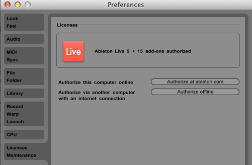 Ableton Live 9 Authorization File